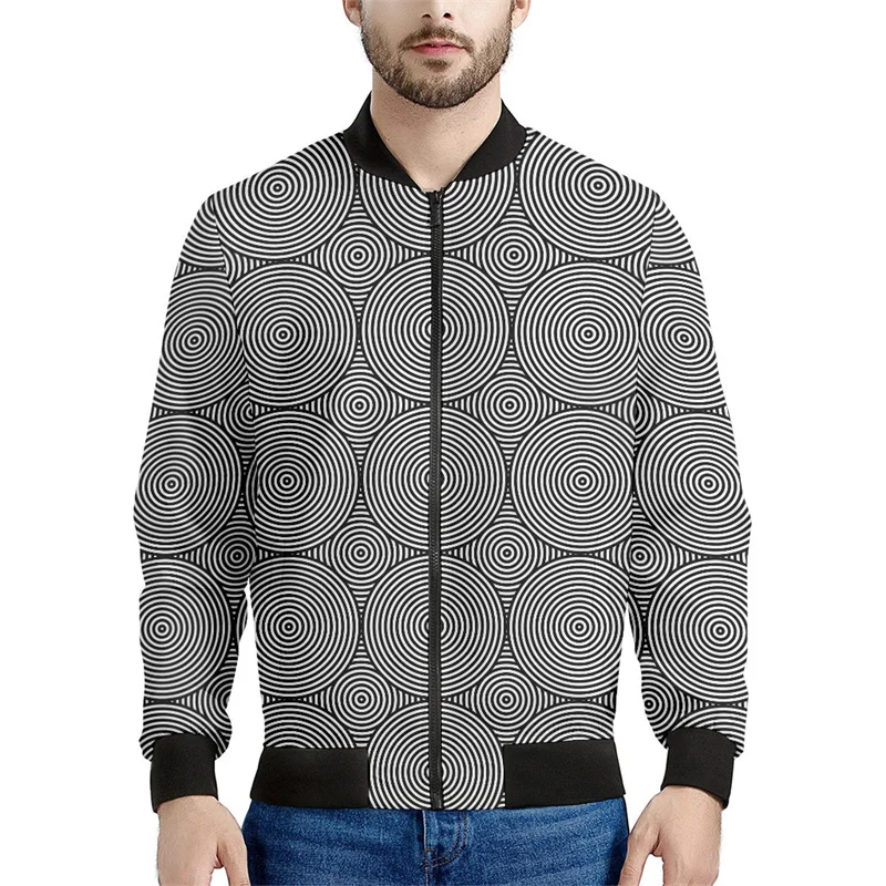 thumbnail image 1 of Chaqueta con cremallera con estampado 3D de degradado psicodélico para hombres, sudaderas de gran tamaño, chaquetas bomber de manga larga para primavera y otoño para mujeres, 1 of 5