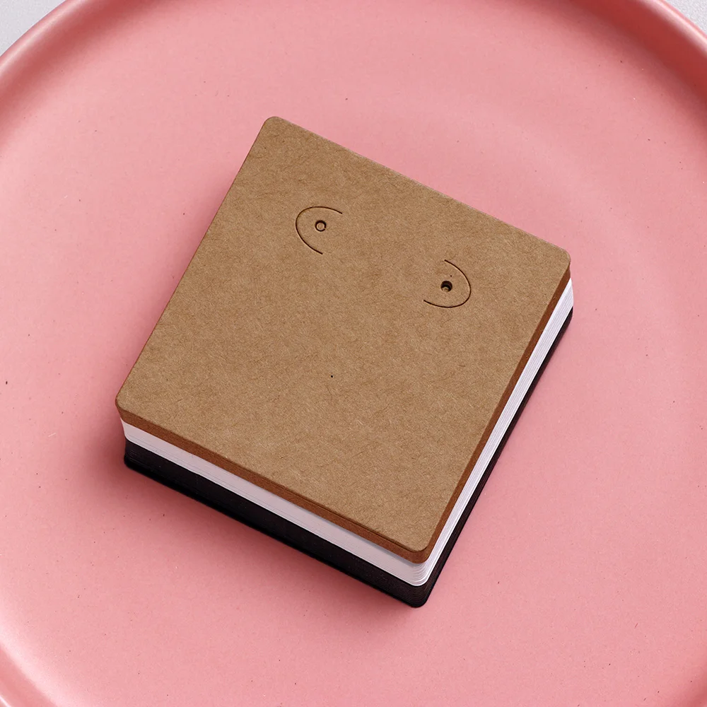 귀걸이용 디스플레이 카드 스터드 후프 귀걸이, 거치대 쥬얼리 카드보드, 중소 비즈니스 포장, 화이트 브라운 블랙, 7x7cm, 50 개