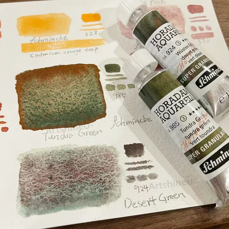 Finest, Very Strong Granulating Color, Schmincke Horadam&reg; Aquarell Acuarela Paint, 15ML Tube Watercolor for Artist Art Supplies