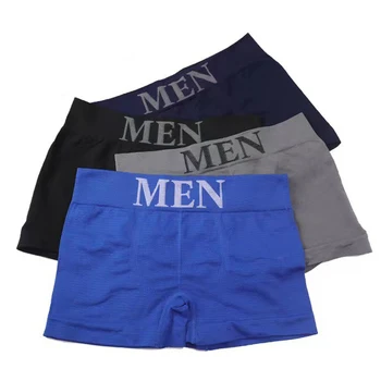 3 unids/lote de bragas para hombre, ropa interior, Boxers, Boxer transpirable para hombre, calzoncillos sólidos, pantalones cortos cómodos de marca para hombre, ropa interior negra y azul 1