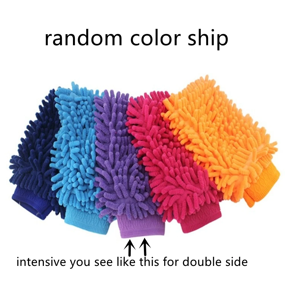 Microfiber Cleaning Gloves 1/3/5pcs Microfiber Car Wash Gloves Auto Single-Side Ultra Absorbent Wash Car Sponge Scratch Free Microfiber Cleaning Tool