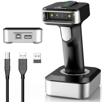 Barcode Scanner 2D Auto-sensing Screen Scanning 1D Bluetooth Bar Code Reader 2500mAh Power for Payment Warehouse Library