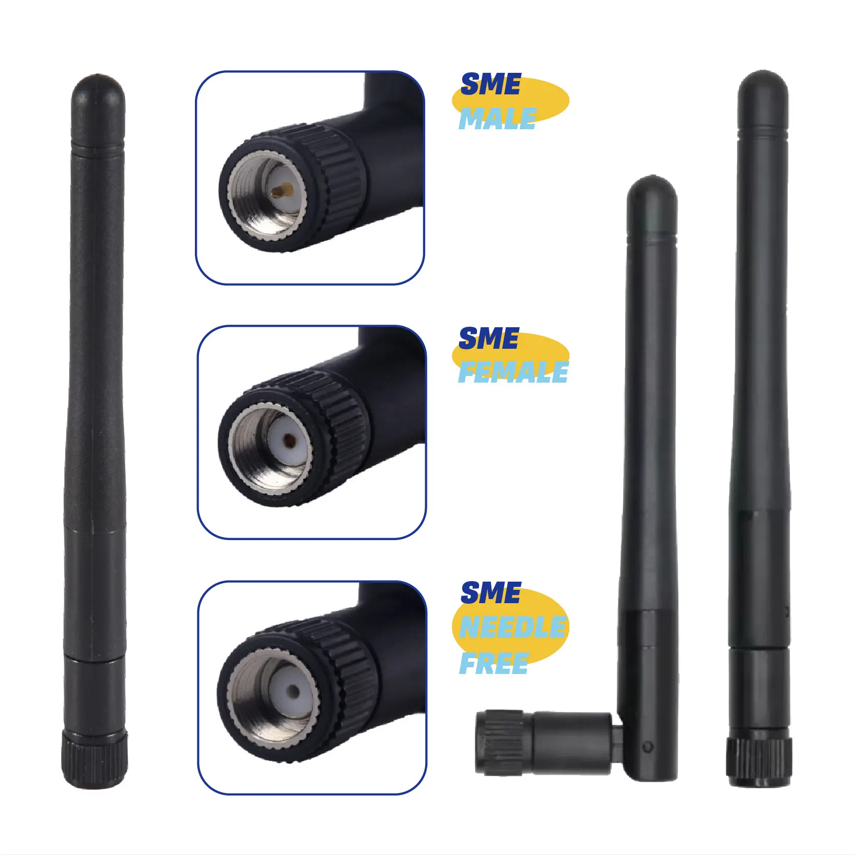 SMA Male Female Needlefree Antenna Replacement Antenna for IP Camera Recorder 2pcs WiFi 2.4GHz 3dBi WiFi