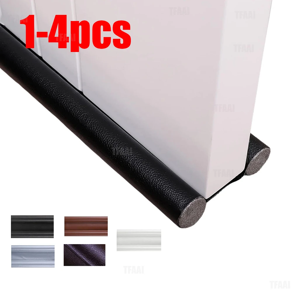 1-4pcs Flexible Door Seal Strip Soundproof Windproof Cuttable Anti-cold Washable Door Gap Weatherstrip Self Adhesive Strip