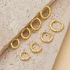 Boucles d'oreilles circulaires en acier inoxydable pour femmes, 4 paire/ensemble, petits cerceaux classiques à hélice, anneau Huggie, Piercing du Cartilage, bijoux