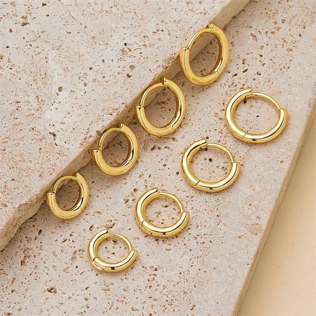 Boucles d'oreilles circulaires en acier inoxydable pour femmes, 4 paire/ensemble, petits cerceaux classiques à hélice, anneau Huggie, Piercing du Cartilage, bijoux