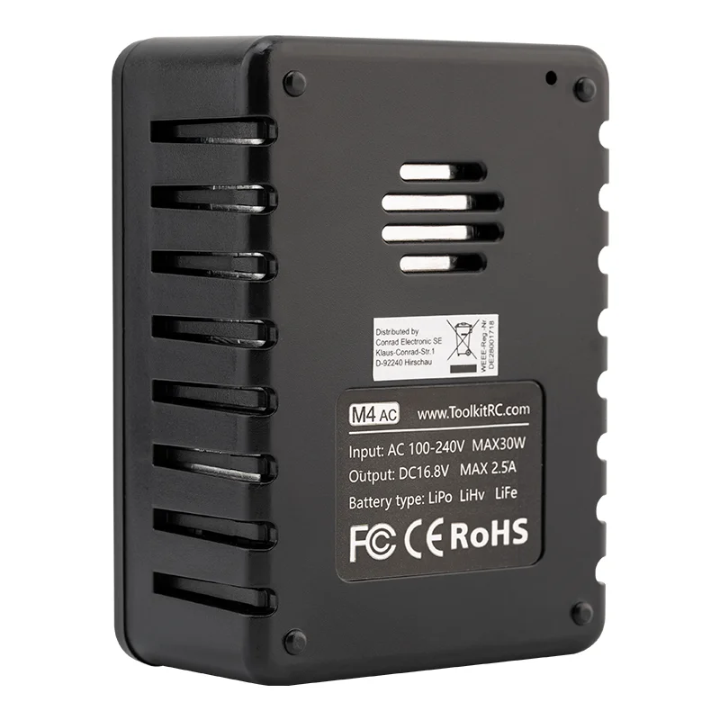 ToolkitRC M4AC 1S 2S 3S Lipo Battery Charger 30W with IPS Display XT30/ XT60 Interface for LiHV NiMh RC Racing Drone Battery thumbnail 5