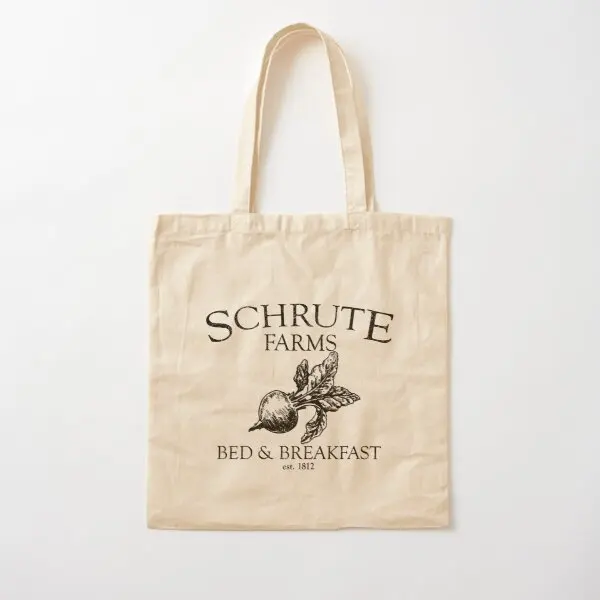 

Schrute Farms Funny Office Cotton Canvas Bag Tote Women Designer Foldable Ladies Printed Fabric Grocery Shoulder Bag Fashion