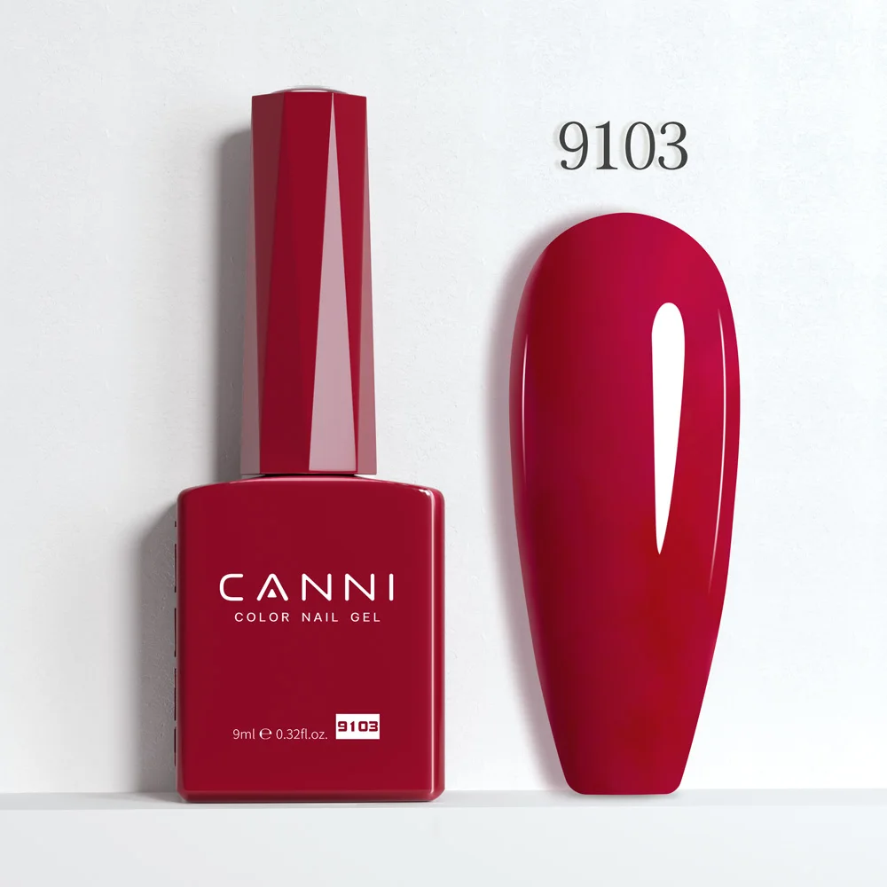 CANNI 9ml Hema-Free Nail Gel Polish in Vibrant Red & Nude Pink - Perfect DIY Manicure Kit and Christmas Salon Gift