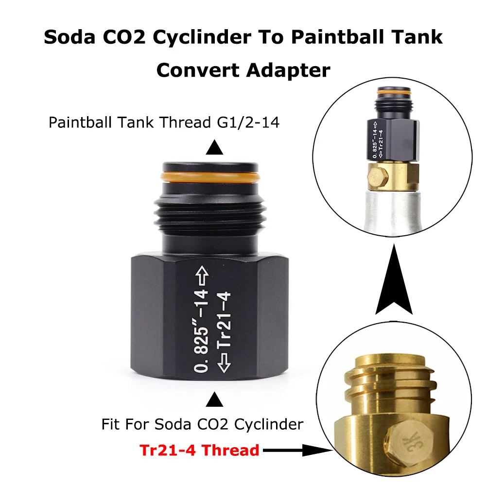 Co2 Cylinder Convert Adapter To Paintball CO2 Tank Thread Fit Co2 Cartridge Or SodaStream CO2 Cylinder(Tr21-4) Quick disconnect adaptor,soda water adapter,air filling adapter
