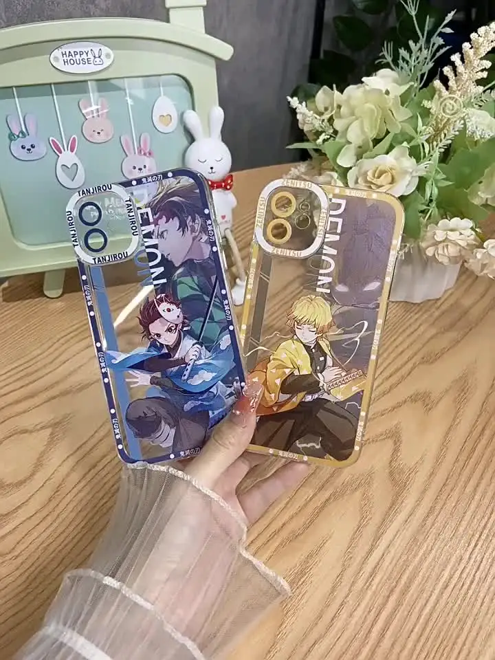 Чехол для телефона Demon Slayer Kimetsu no Yaiba iPhone 16 15 14 13 12 11 Pro Max Plus прозрачный мягкий чехол