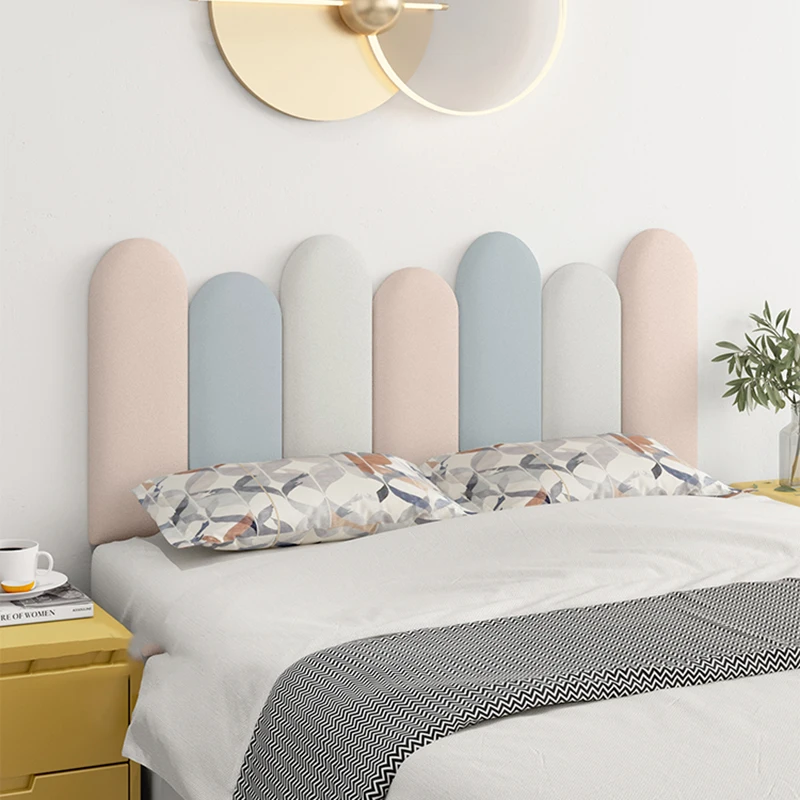Wall Flower Sticker Headboards Thick Panel Nordic Brown Small Apartment Headboards Tatami Simple T&ecirc;tes De Lit Home Furniture