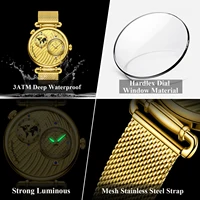 Montre homme POEDAGAR de luxe, affichage double fuseau horaire, étanche, date, montre sport, bracelet en acier inoxydable, montre à quartz pour homme 4