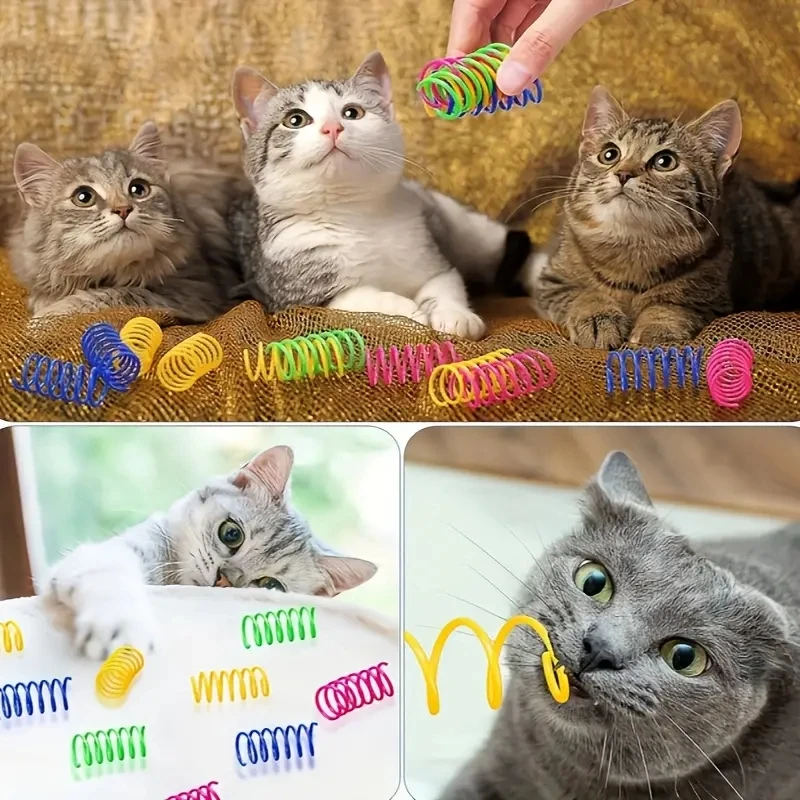Cat Toys 4/20Piece Interactive Spring Vibrant Multicolor Coil Set for Kittens