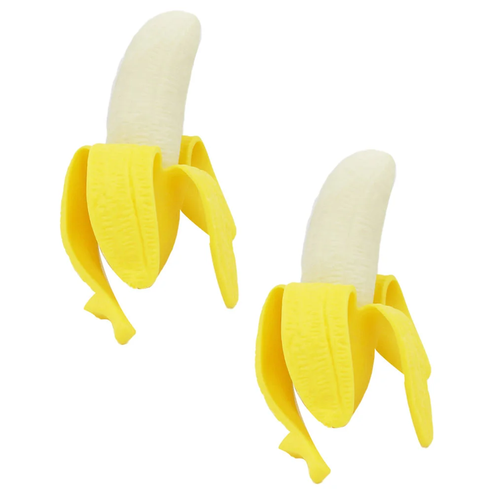 

2 Pcs Fruit Banana Squeeze Toy Child Children’s Toys Mochi Pp Cotton Comfortable