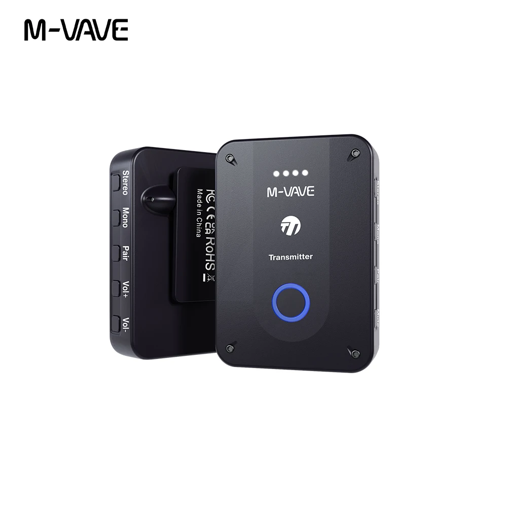 M-vave WP-9 2.4G Wireless Earphone Monitor Rechargeable Transmitter Receiver wireless earphone transmitter Support Stereo Mono Recording Function Cuvave