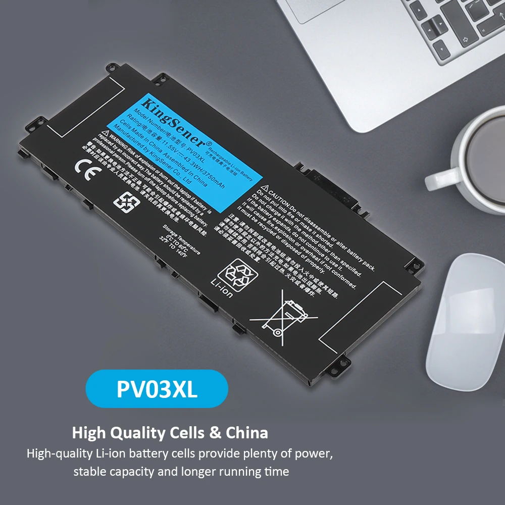 Bateria Kingsener para Pavilhão hp Pv03xl Pp03xl X360 13-bb 14-dv 14-dw 14m-dw 14-dk Hstnn-db9x Hstnn-ob1p L83388421 - Imagem 5