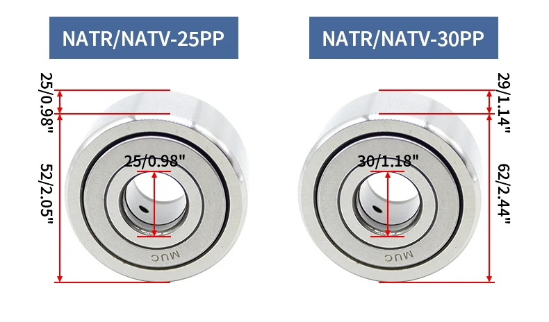 1PC 2PCS 4PCS Unterstützung Roller Nadellager NATR NUTR NATV 5 6 8 10 12 15 17 20 25 30 35 40 45 50PP – Detail 8