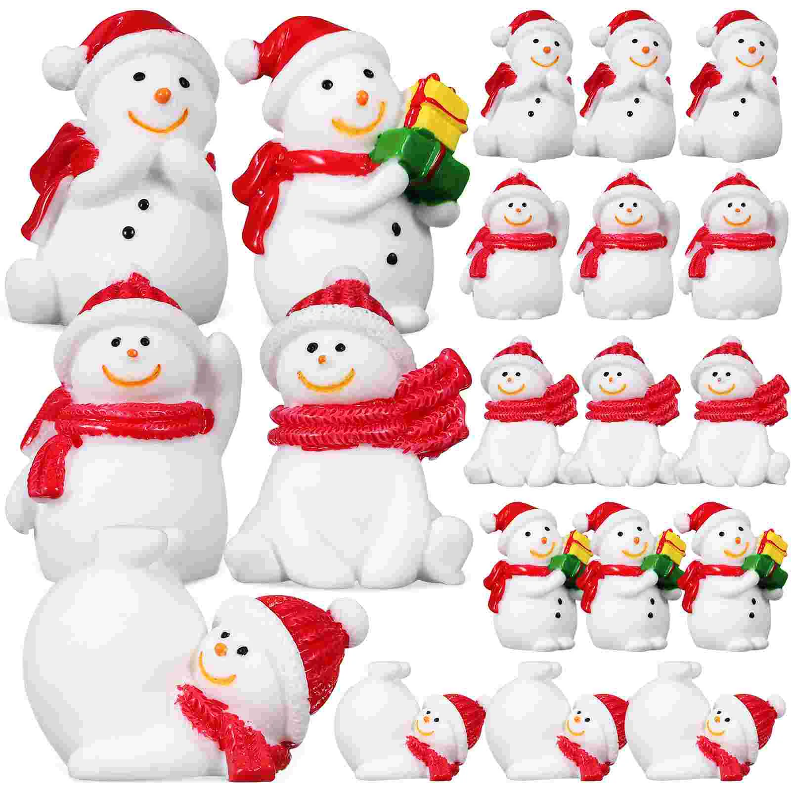 

Mini Snowmen Mini Snowman Figurines Miniature Christmas Figurines Miniature Resin Figures