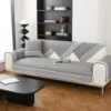 1pc Simple Quilted Sofa Cover with Lace Decor Couch Cushion Cover for Living Room Sofa Towel, Four Season Anti-Slip Slipcover 6