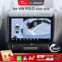 Junsun Qualcomm 8-Core 360 °   Autoradio avec caméra en option, CarPlay, Android Auto, pour VW POLO 5 berline 2008-2020, systèmes 2 din, stéréo GPS, SWC, Bluetooth, FM, RDS, DSP, écran IPS, systèmes intelligents pour voiture, commande vocale AI, 4G, WiFi, 8 cœurs, Plug&Play, unité principale 1