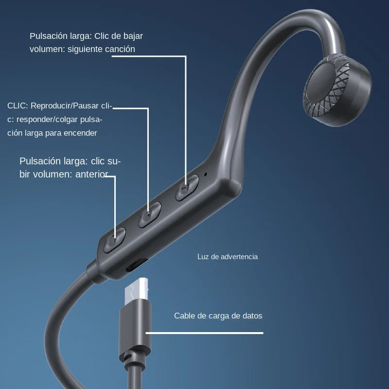 Ks19 Bone Conduction Headphone Wireless Bluetooth5.1 Headset TWS Hanging Ear-Clip Sport Earphone Handsfree with Mic Gaming Music 3