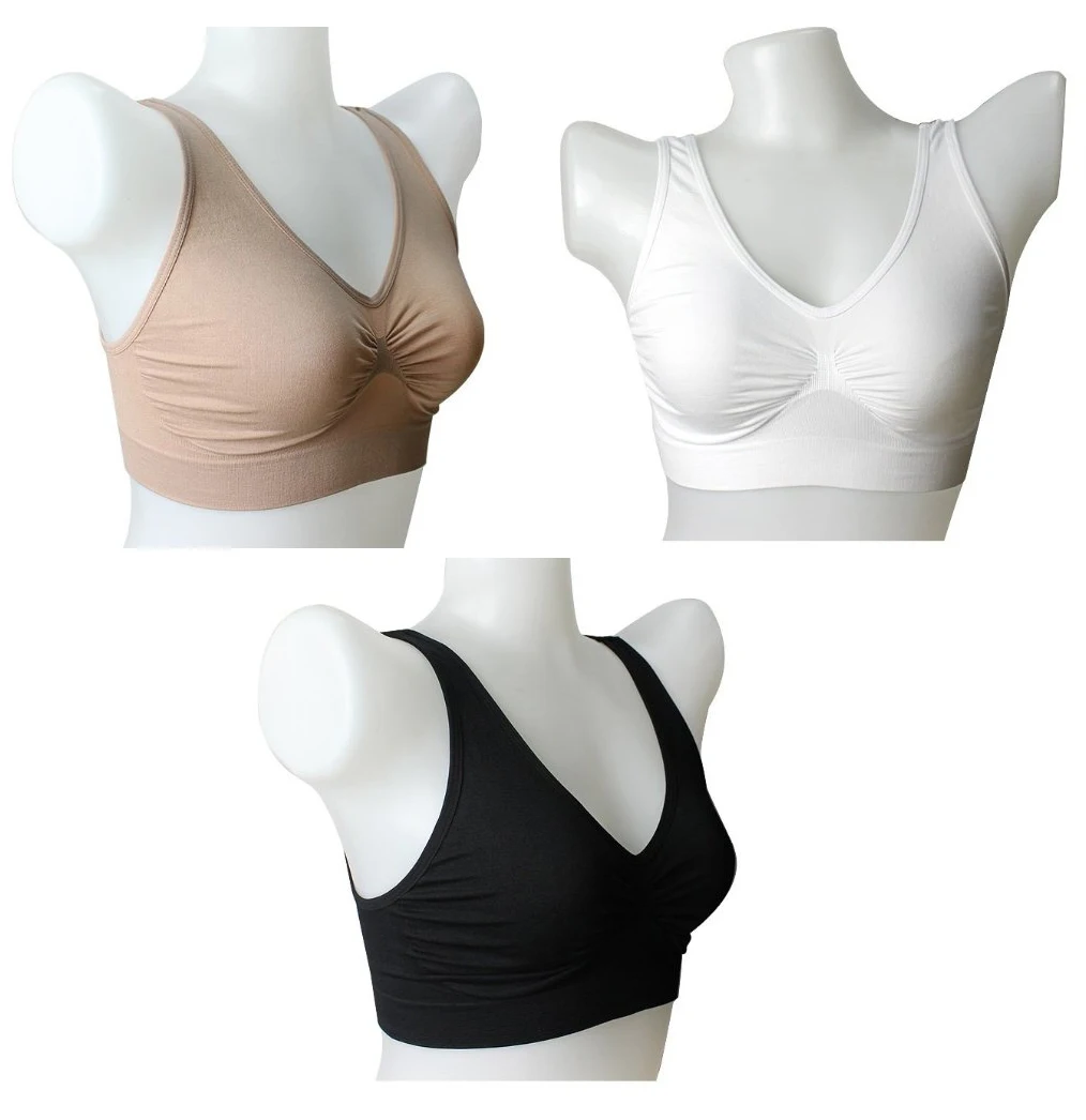 Sexy Seamless Bra bras For Women No Pad Plus size Push Up Bralette Brassiere Bra Vest Wireless Active Bra 7 Color 6 Size Black 2