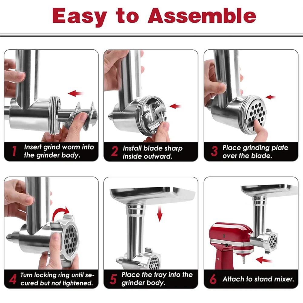 Stainless Steel Meat Grinder attachment for Kitchenaid. Heavy duty