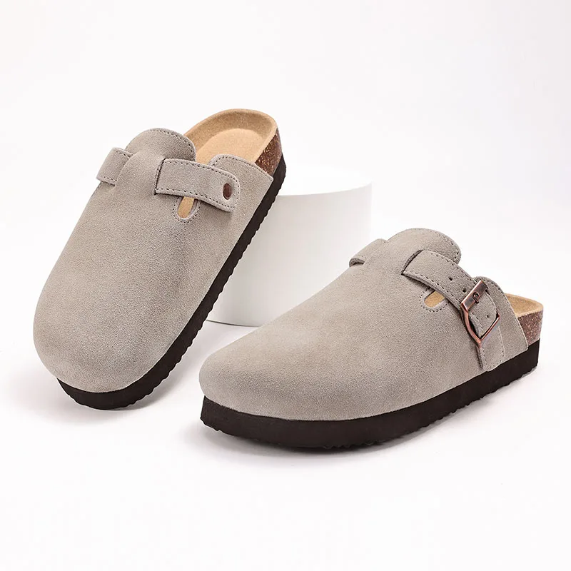 Comwarm Fashion Men Clogs Slippers Women Classic Cork Footbed Suede Mules Cozy Potato Shoes With Arch Support Men Beach Slippers 6