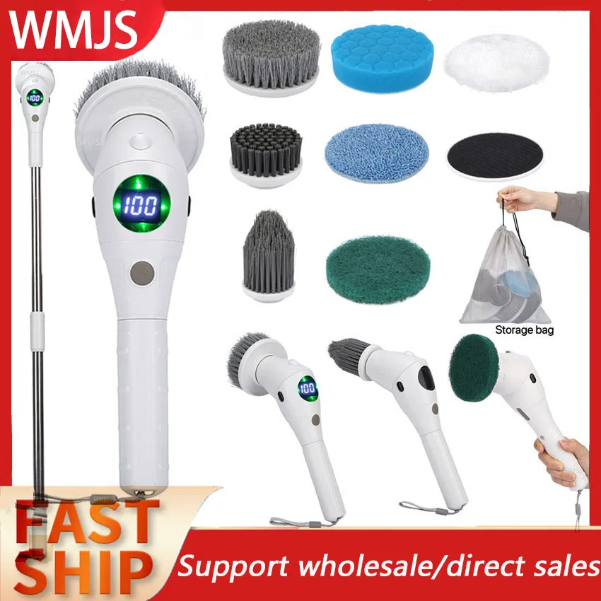 New-Electric-Cleaning-Brush-Bathroom-Kitchen-Brush-Cleaning-8-in-1 ...