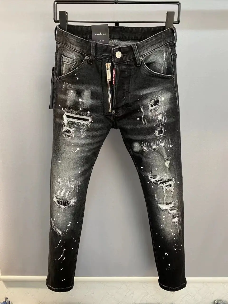 Light Luxury Washed Jeans patch detail