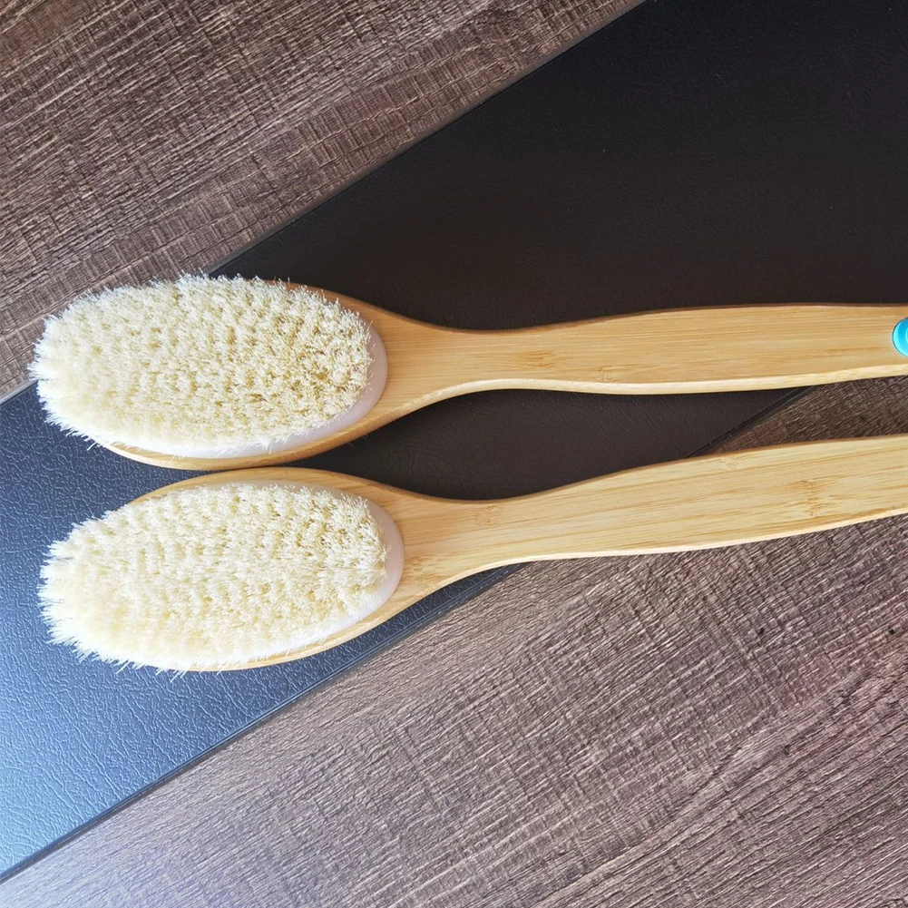 Long Handle Soft Bristles Shower Brush Dry Skin Exfoliating Double-sided Bath Back Massage Brush Skin Care Cleaning Tool 2