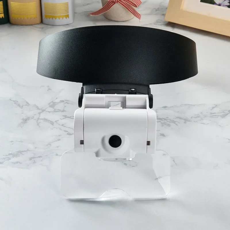 New head mounted maintenance with LED lamp magnifying glass reading newspaper manual for the elderly