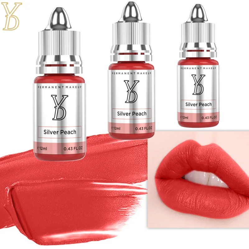 YDPMU Silver Peach Color Lip Tint Pigment Professional Permanent Makeup Micropigmentation Pigments Lips Tattoo Ink Supplies 12ML
