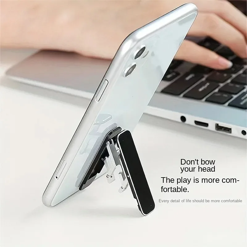 Compact Foldable Invisible Phone Stand: Portable & Lightweight Adhesive Bracket