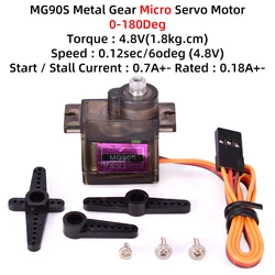 Enhanced High - Torque Micro Servo Motor Set for Remote Control Aircraft (MG90S 180 Metal)