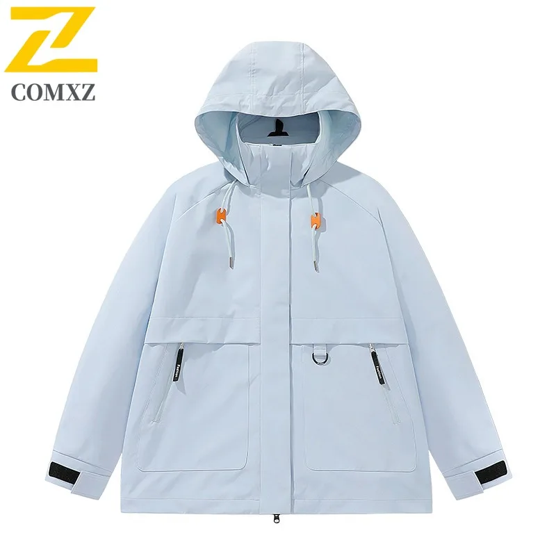 COMXZ Hiking Travel Mens Jacket Comfortable Windproof Outerwear 2025 Casual Street Style Lightweight Autumn New Windbreaker