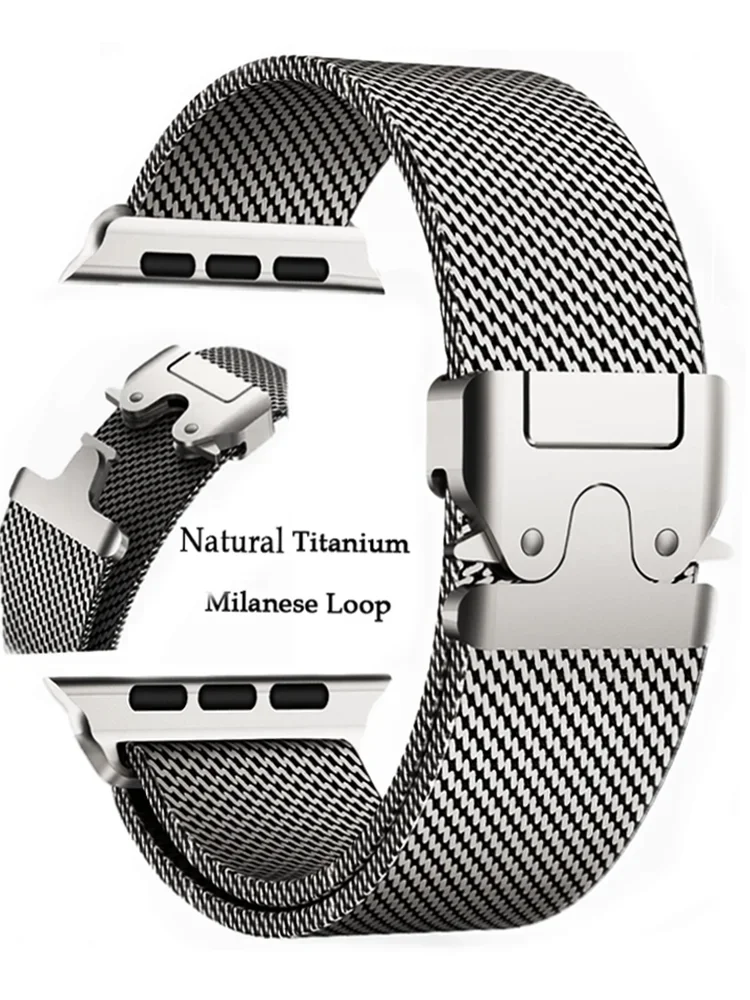 Premium Titanium Milanese Loop Watch Strap - Sleek and Durable Design
