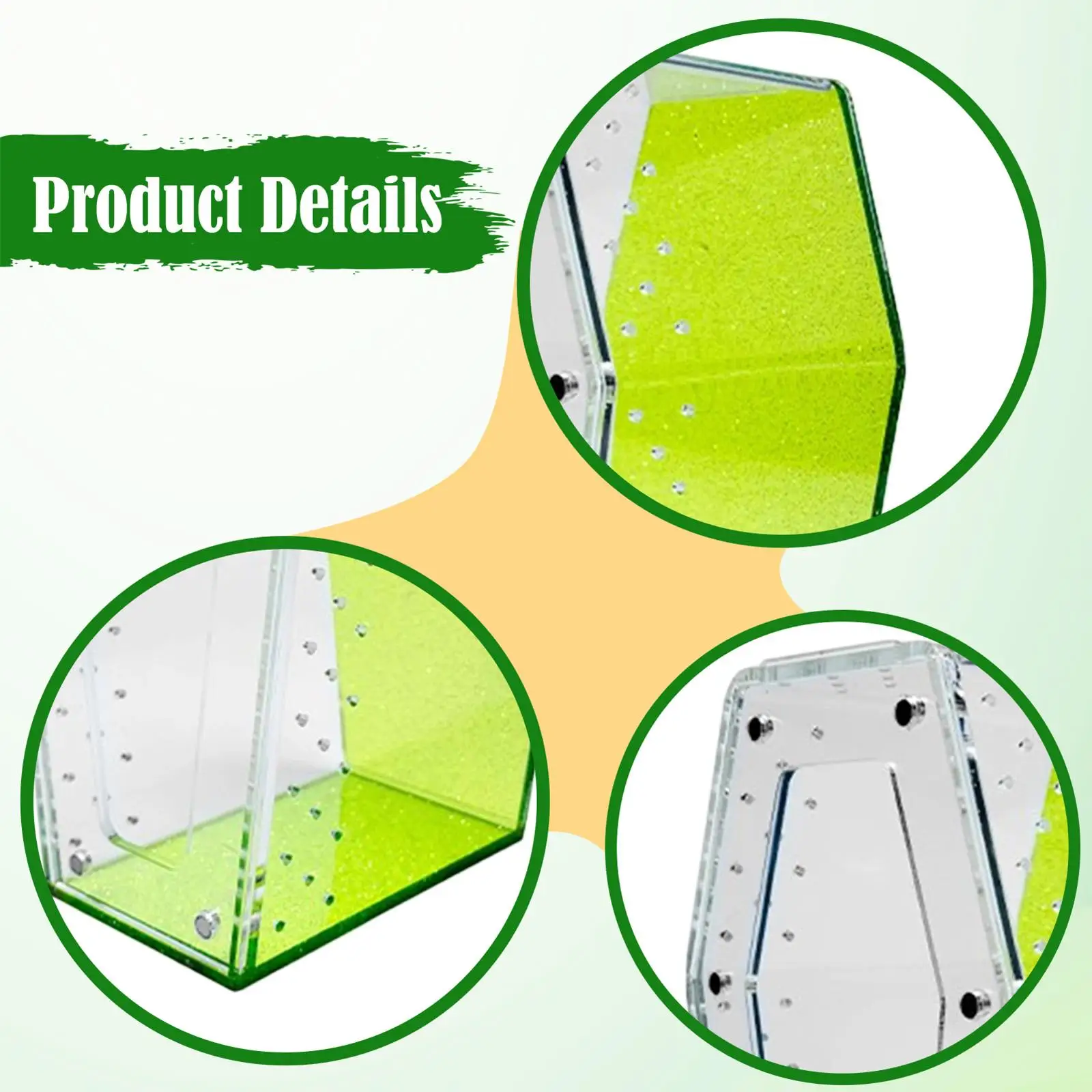 Acrylic Vertical Spider Enclosure Small Reptile Terrarium Box Coffin Shape Tank Accessories for Jumping Spider Breeding Acrylic Vertical Spider Enclosure Small Reptile Terrarium Box Coffin Shape Tank Accessories for Jumping Spider Breeding