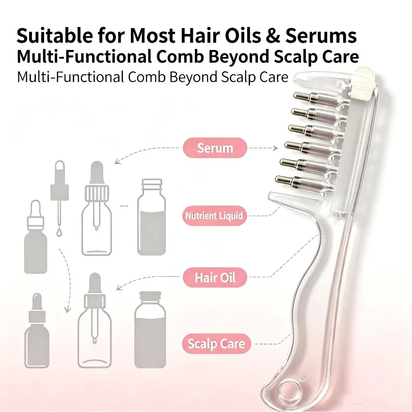 Portable Essential Oil Applicator Massage Comb with Built-In Liquid Reservoir Mini Scalp Liquid Applicator Comb Hair Care Tool