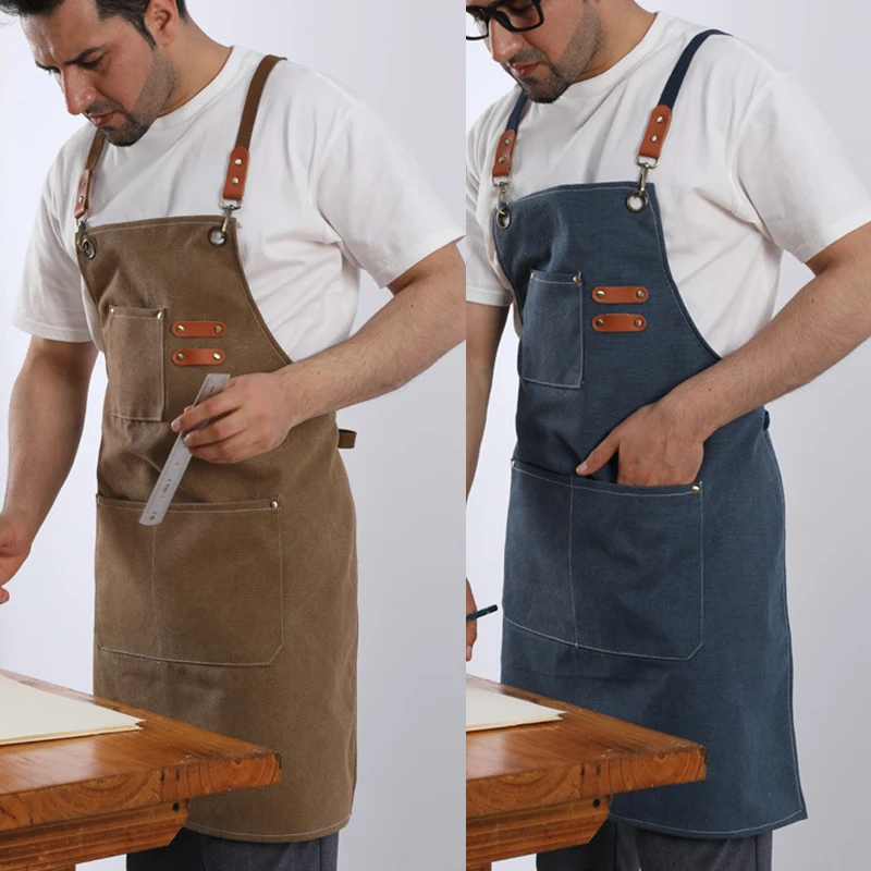 

Personalized Canvas Apron Custom Birthday Gift for Him Bartender's Apron Embroidered Apron for Cooking Barbeque Apron Chef Apron