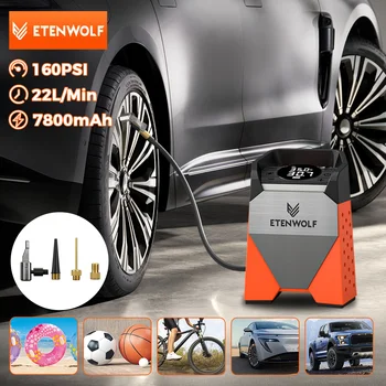 ETENWOLF ZEPHYR S3C Portable Air Compressor 100% Duty Cycle Car Tire Inflator 7800mAh for Cars, Motorcycles, Bicycles Balls 1