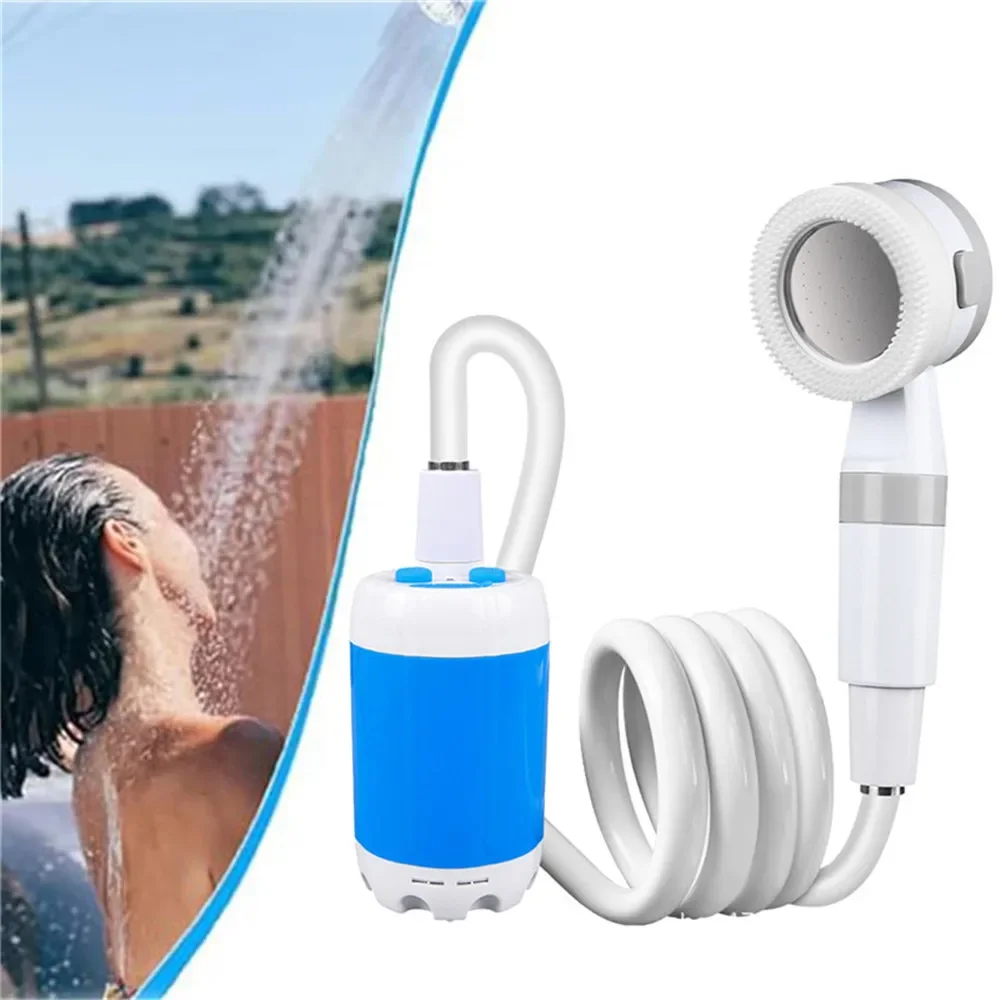 Portable Electric Shower-Rechargeable Outdoor Shower Head Sprayer Pumps Water Bucket Camping Hiking Travel