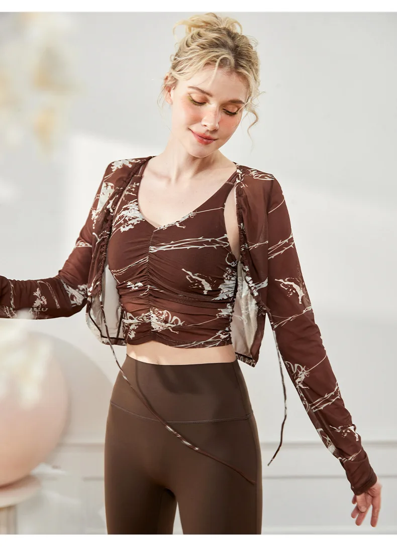 Long Sleeve Coat and Slim Sports Bra