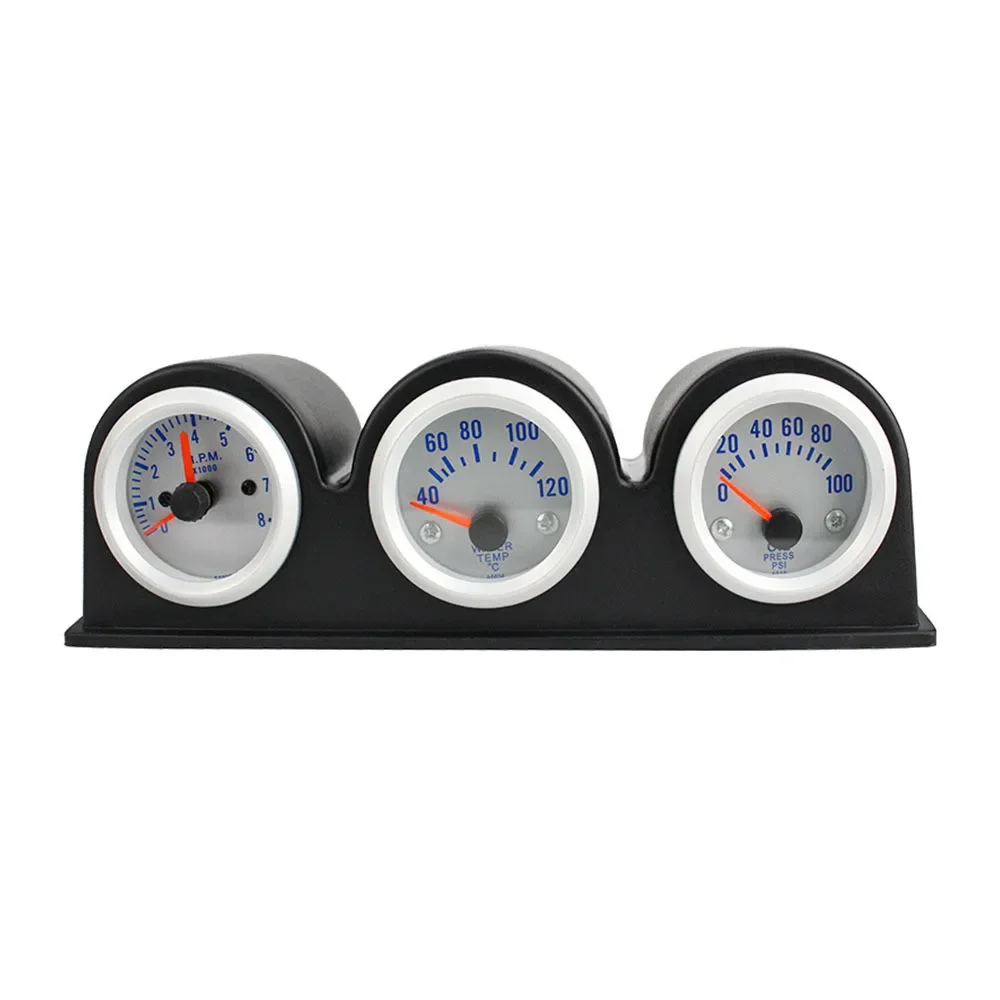 트리플 오일 압력 수온 타코미터 부스트 게이지, 센서 포함, 2 인치, 52mm