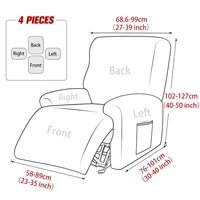 4Pcs/set Jacquard Recliner Sofa Cover Stretch Armchair Slipcovers Solid Color Non-Slip Couch Slipcovers for Home Office Decor 2