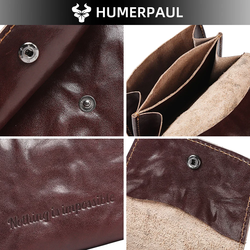 Portafoglio 100% Vera Pelle per Uomo e Donna, Vintage Fatto a Mano, Piccolo Porta Carte con Blocco RFID, Pochette in Pelle Originale - immagine 5