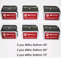 6pcs/lot Mitech 4MHz 8x9mm 45 60 70 Degree Angle Beam Probe Transducer for Ultrasonic Flaw Detector 1