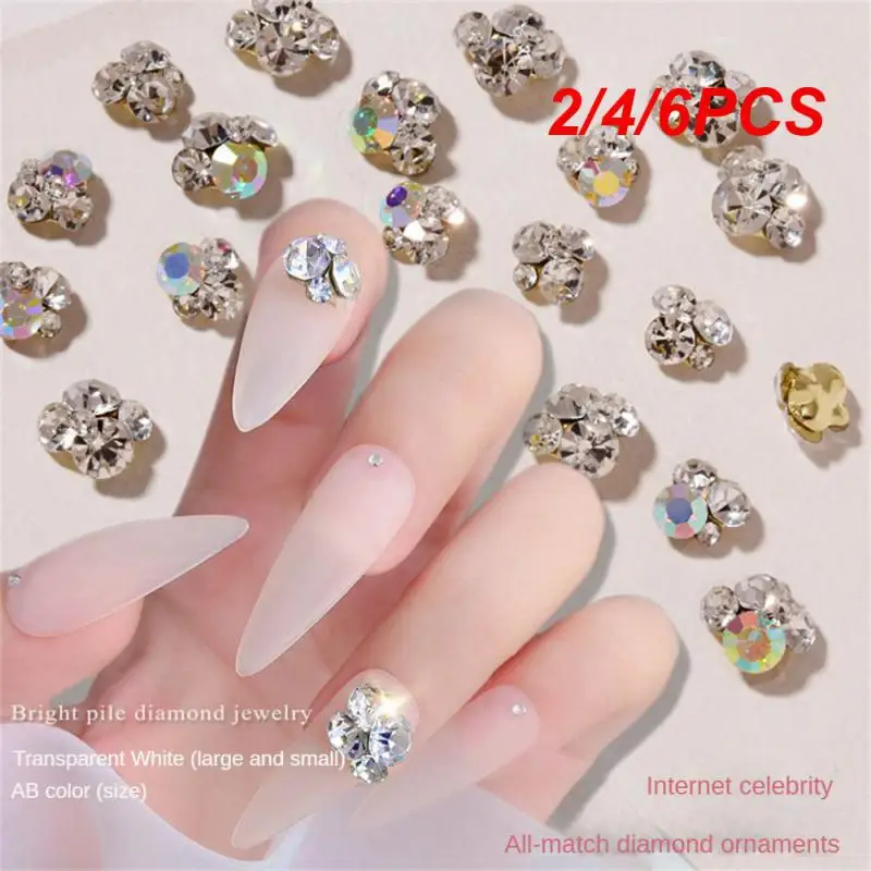

2/4/6PCS Colored Portable Practical Beautiful Comfortable Fashion Health & Beauty Rhinestones Durable Simple