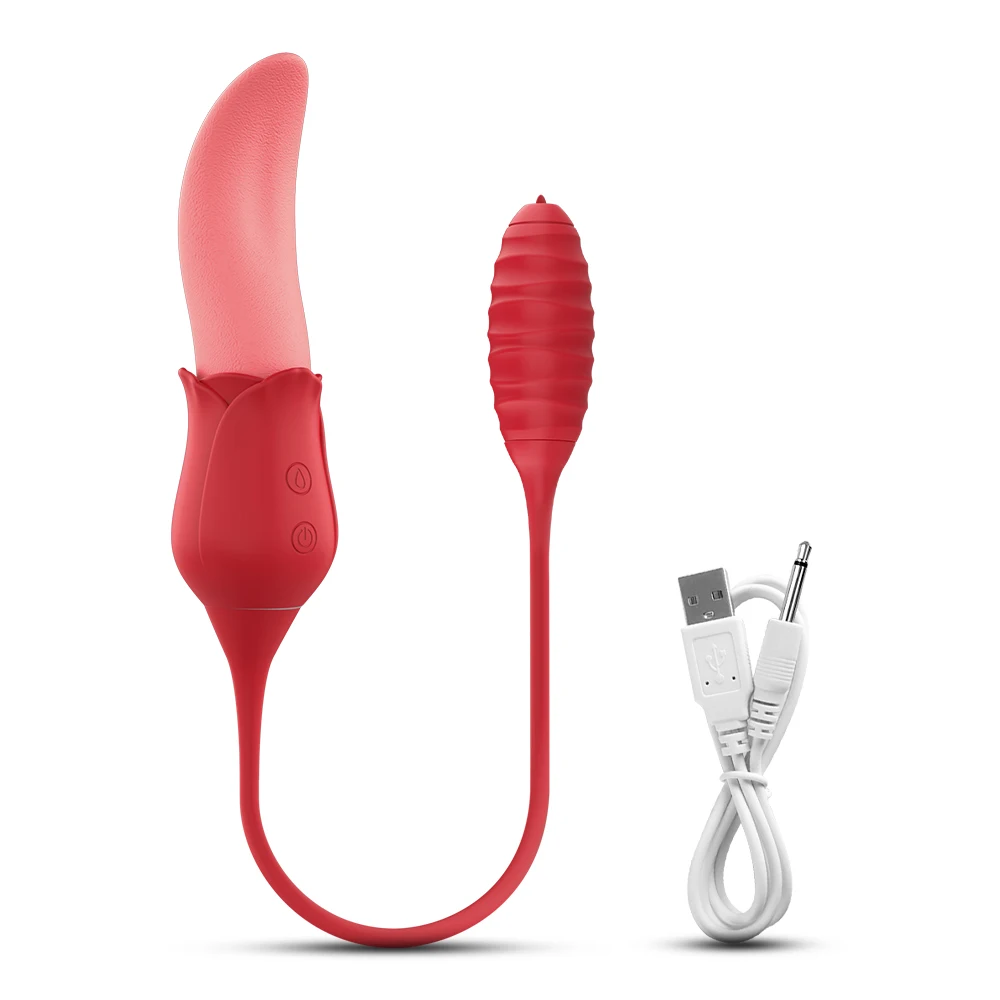 Rose Tongue Licking Sucker Vibrator For Women Nipple Clit Stimulator Love Egg Dildo Vibrating Massager Female Adult Sex Toys